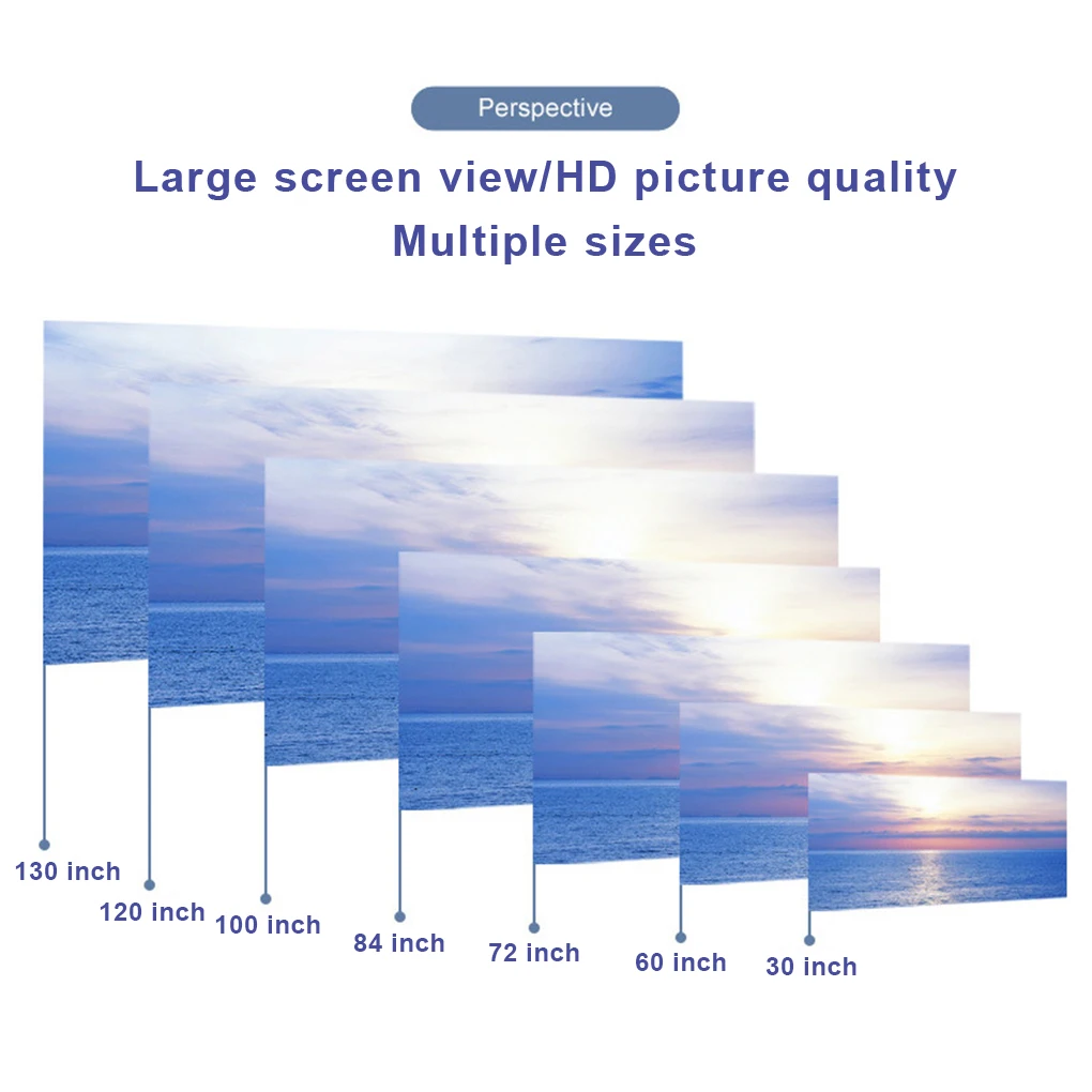 Projector Screen 16:9/4:3 Anti-Light Projection Reflective Cloth Outdoor