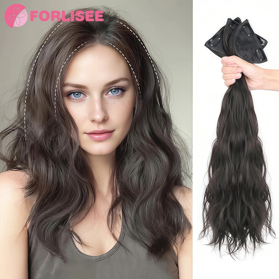 Synthetic Wig Women's Long Hair Three-piece Seamless Wig Patch Curly Hair Extensions Invisible Artificial Hair Extensions