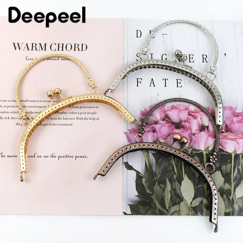 1/2/5 sztuk Deepeel 16.5cm moda metalowe wytłoczenia uchwyty torebka torebki rama pocałunek zapięcie DIY szycia zamknij akcesoria sprzętowe