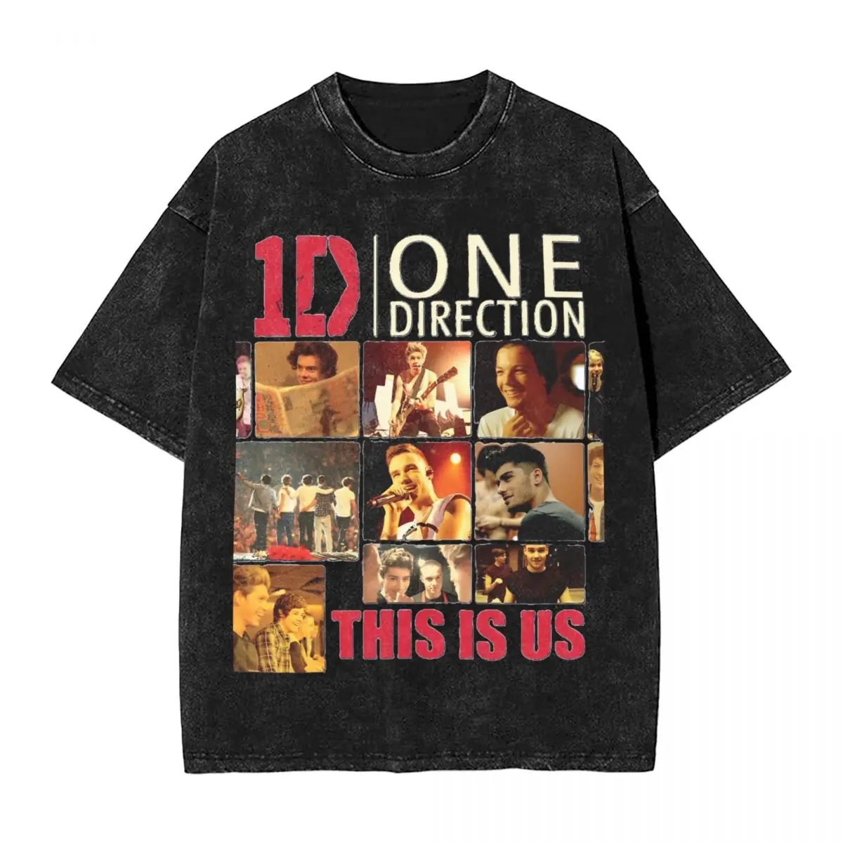 This Is Us Ones 1D Directions Washed T Shirts Streetwear Hip Hop Casual T-Shirt Tees for Men Women Short Sleeve Harajuku Printed