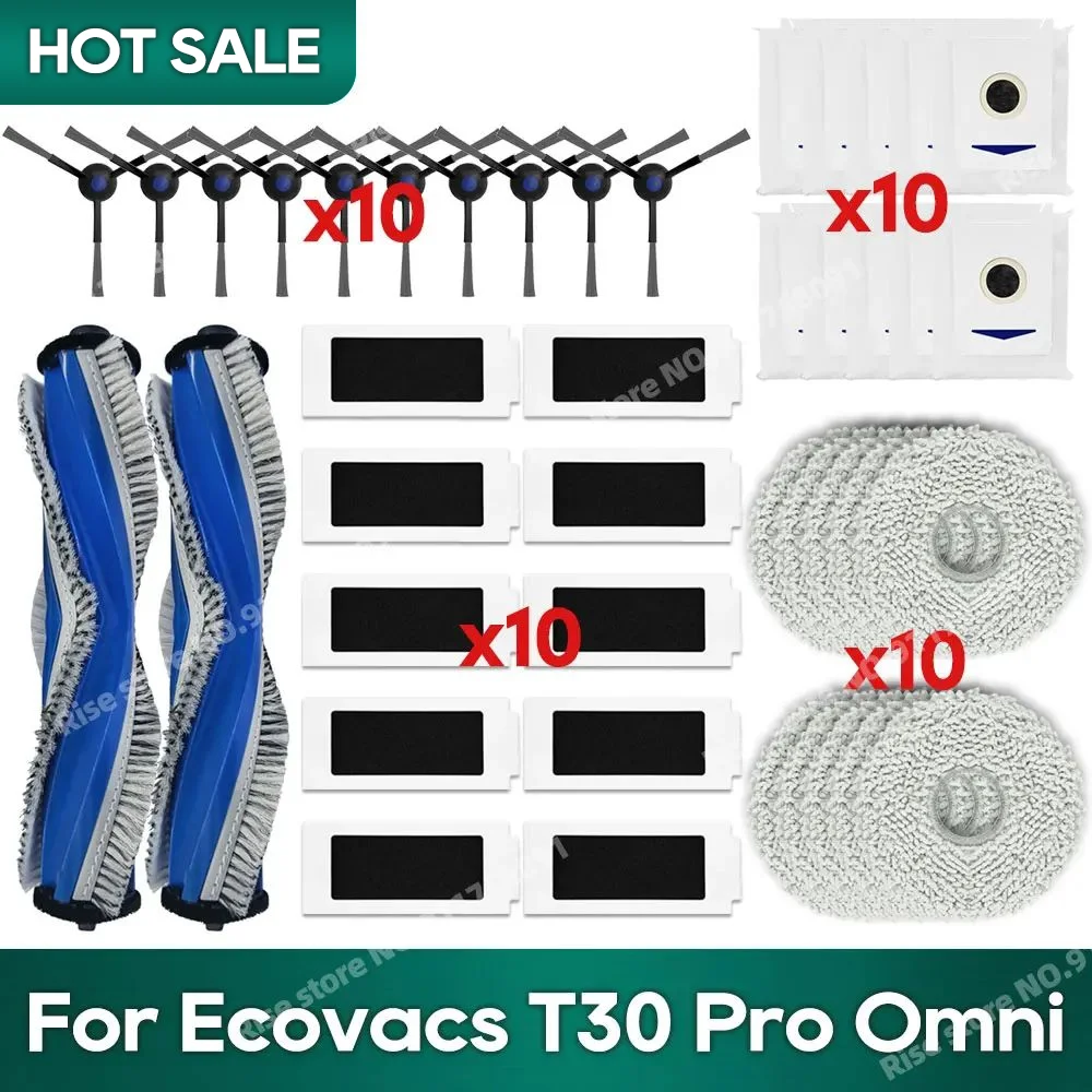 Accessories Fit For Ecovacs T30 Pro Omni (DDX14) / YEEDI M12 Pro+ Main Side Brush Filter Mop Dust Bag Replacement