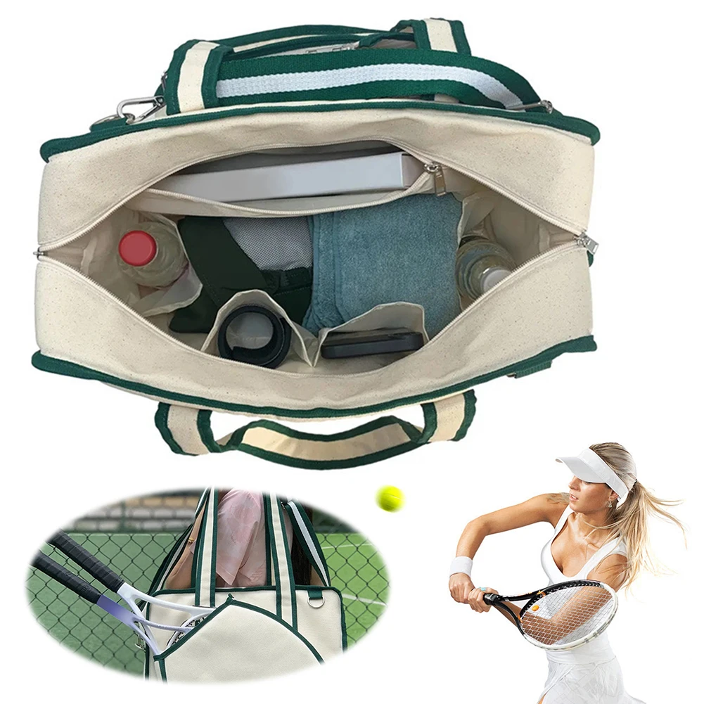 Tennis Racket Bag Large Tennis Racket Shoulder Bag Waterproof Sports Handbag Pickleball Bag for Men and Women