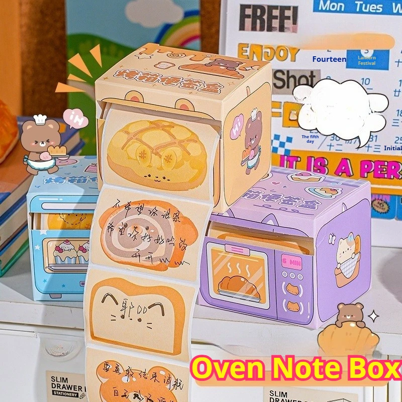 Sticky Notes Cute Cartoon Pull-out Box Self-Adhesive Memo Pad for Students School Office 128 Sheets