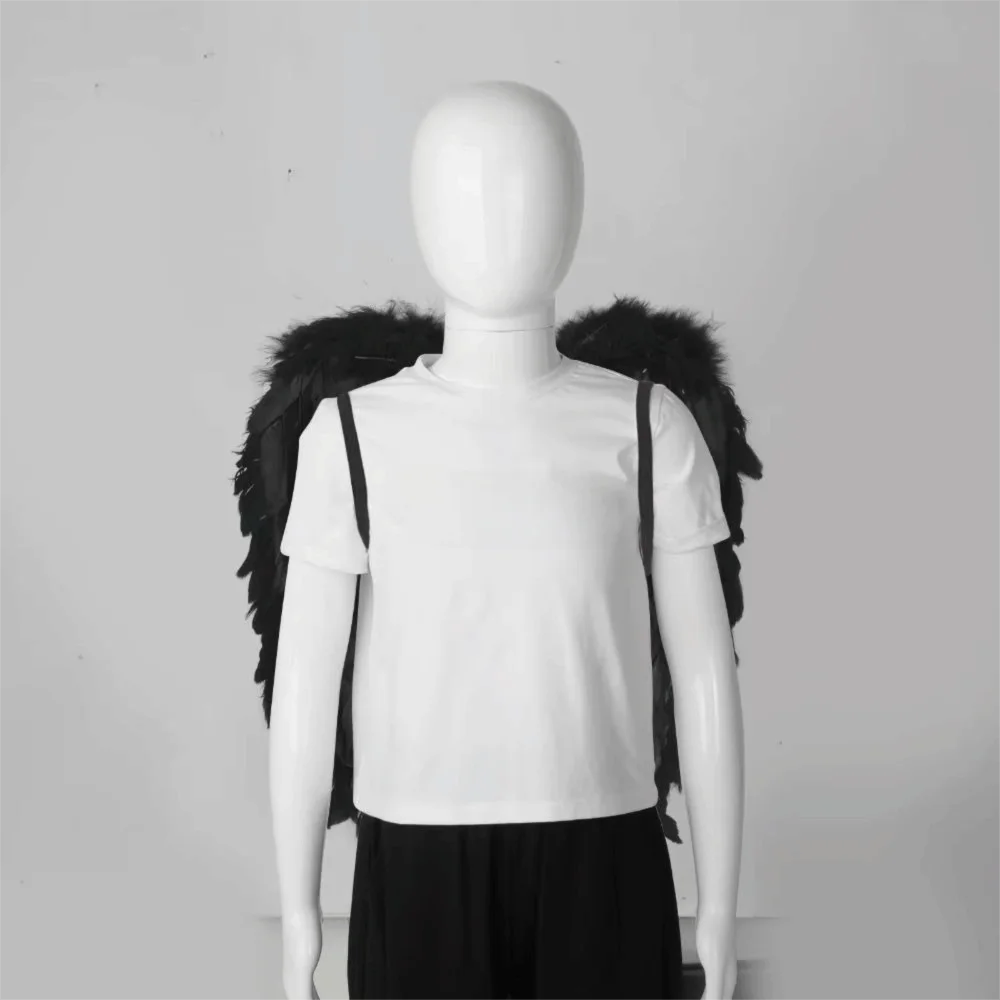 Solid Color Angel Feather Wing Photo Props Large Devil Feather Wing Dance Show Props Women Cosplay Accessories Halloween Wing