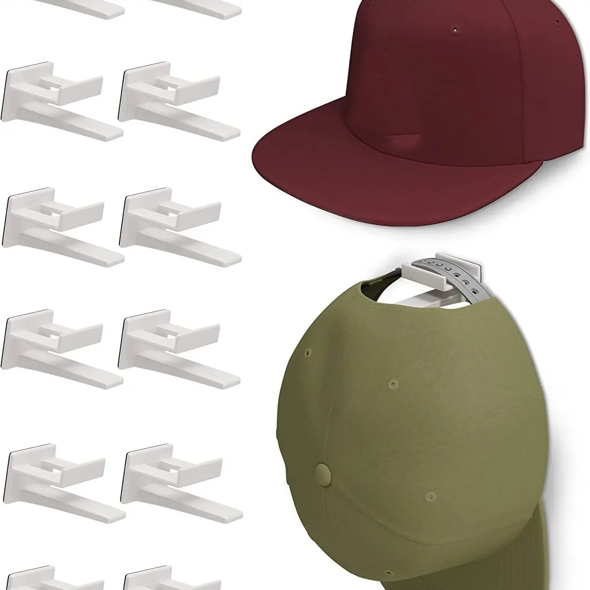 Baseball hat hook hat adhesive hook seamles minimalist headphone necklace storage key hanger wall colgar llaves perchero pared