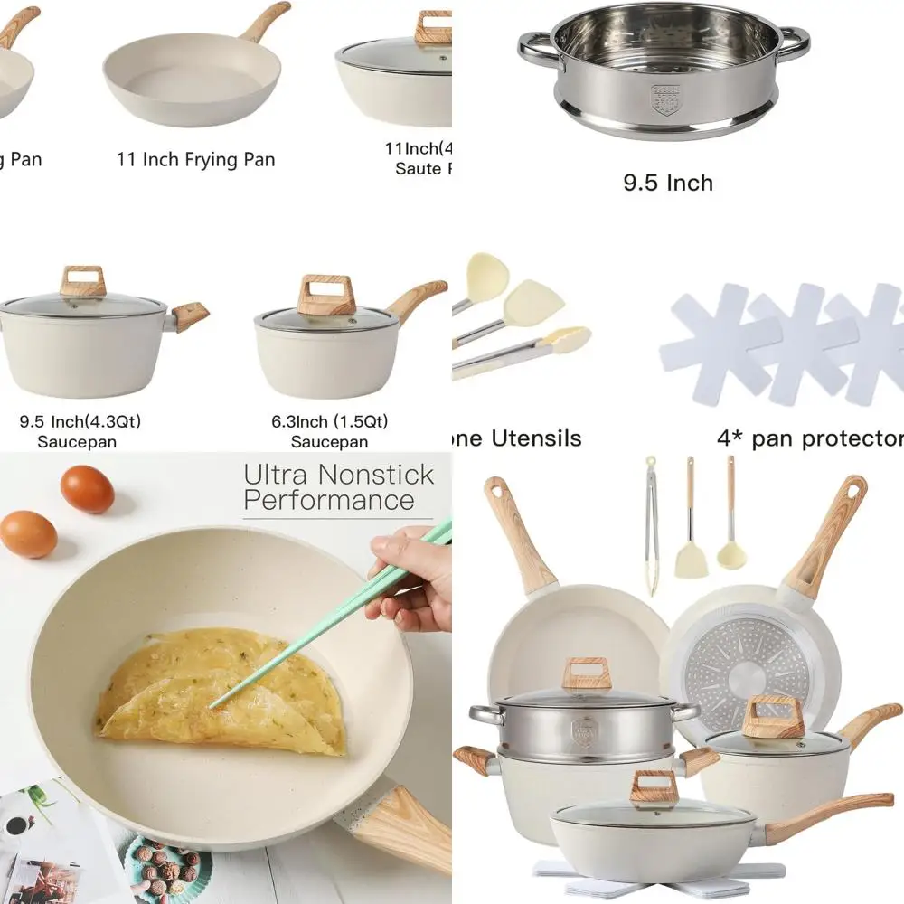 

16-Piece Non-Stick Cookware Set with Pots and Pans for Everyday Cooking