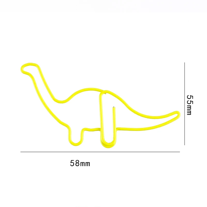 Clips de papel de dinosaurio, marcapáginas, suministros de oficina bonitos, horquillas, Clip de papel de Metal, accesorios creativos de papelería de oficina, marcador de libros