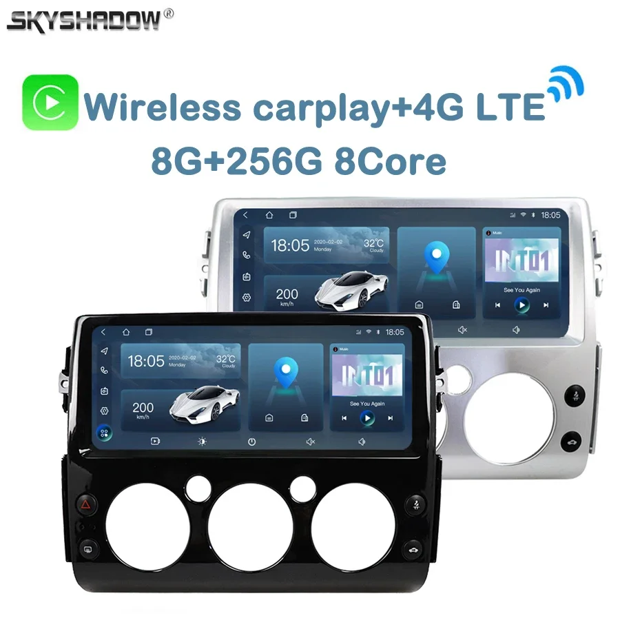 

Автомобильный DVD-плеер Carplay, Android 14,0, 8 ГБ + 256 ГБ, 12,3 дюйма, QLED, GPS, карта, Wi-Fi, Bluetooth, RDS, радио для Toyota FJ Cruiser 2007-2022