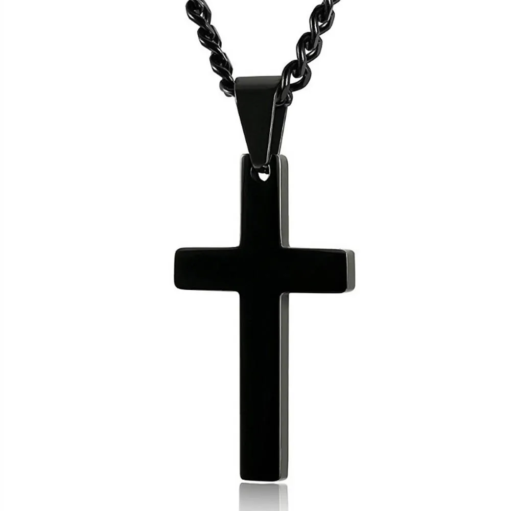 Jewelry Alloy Statement Men  Stainless Steel Link Chain Cross Pendant