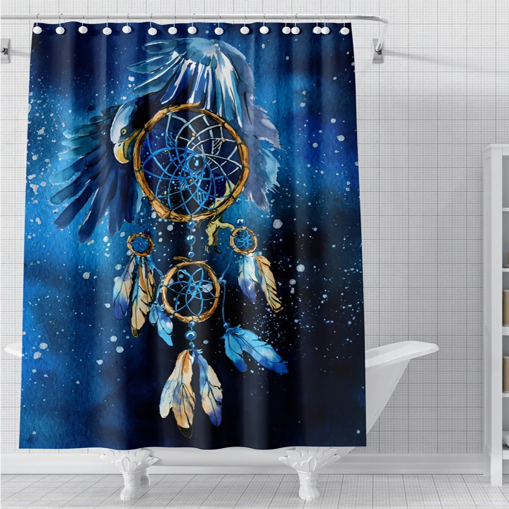 

Dream Catcher Bathroom Curtain Dream Butterfly Feather Shower Curtain Bathroom Polyester Waterproof Fabric Trim With Hooks