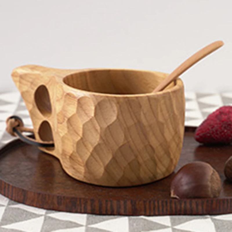 High Quality Of Jujube Wood Scandinavia Wooden Cup  Curly Water Cup Juice Milk Tea Coffee Drinking Cup Kitchen Tools