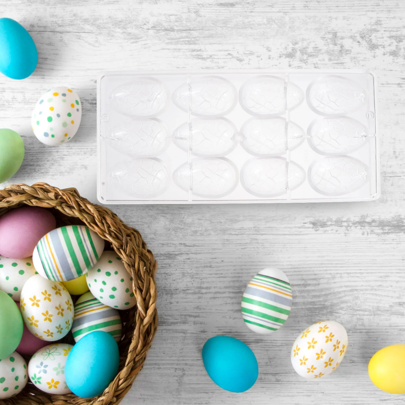 

1Pcs Chocolate Mold Easter Egg Pattern DIY Baking Mold Tool Transparent Reusable Smooth Texture Easy Demold for Chocolate Making