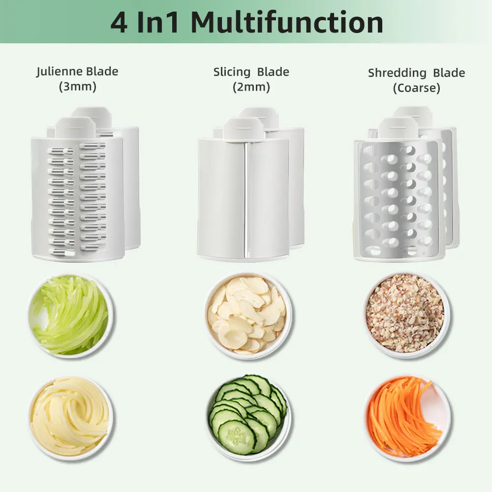 Multifunction Vegetable Cutter Slicer Cheese Rotary Grater Potato Carrot Roller Shredder 3 in 1 Vegetable Chopper Kitchen Tool