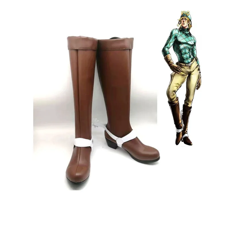 

Anime JoJo Bizarre Adventure Cosplay Dio Diego Brando Shoes Brown Boots Custom Made Halloween Costumes Props Accessories