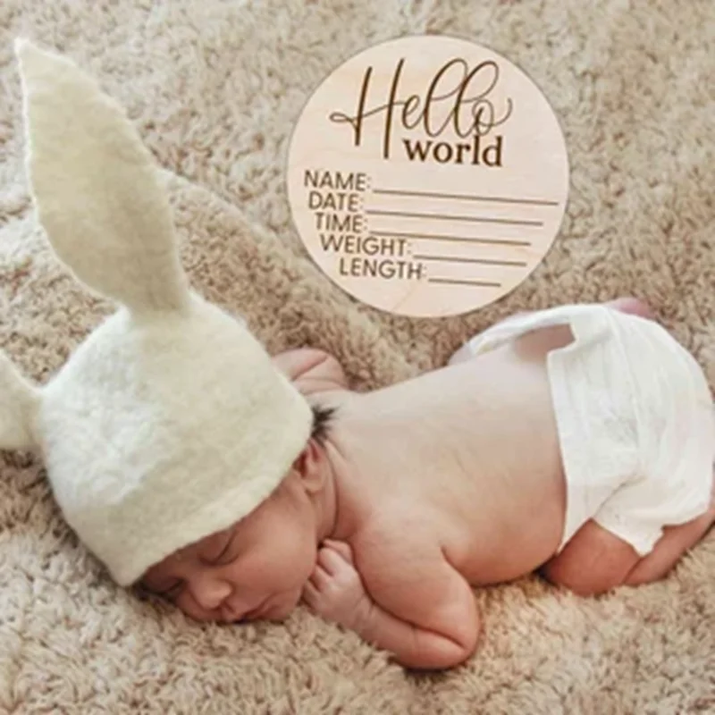 1pcs Baby Birth Stat Sign Hospital Birth Announcement Newborn Keepsake 6in Newborn Photo Prop