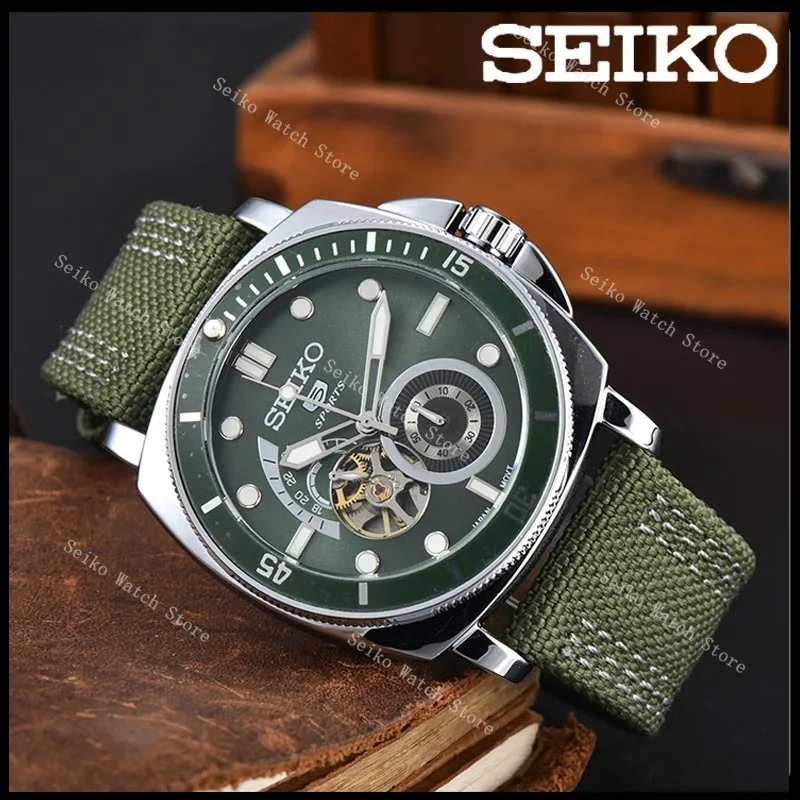 SEIKO 5 Mechanical Watch  Automatic Watch Men\'s Canvas with Luminous Men\'s Watch Luxury Fashion  Ladies Original Watchs