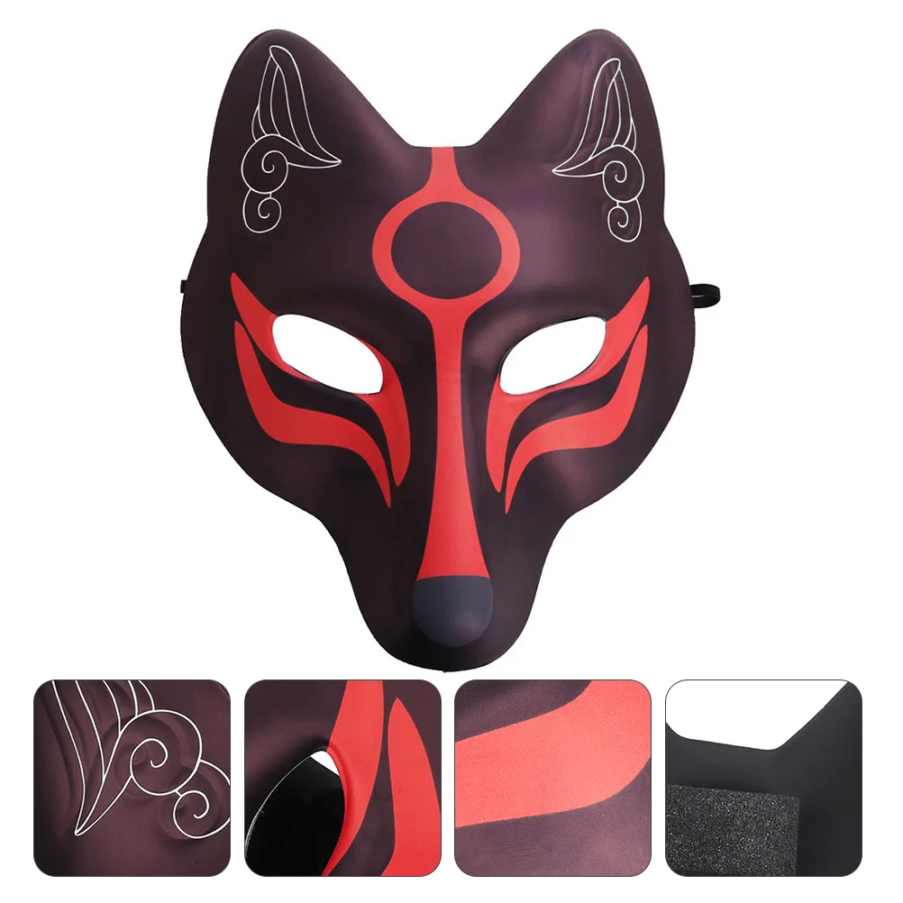 Fox Mask Party Decor Dressing up Neon Accessories Creative Animal Props Black Cosplay Decorative Role-play Clothing EVA