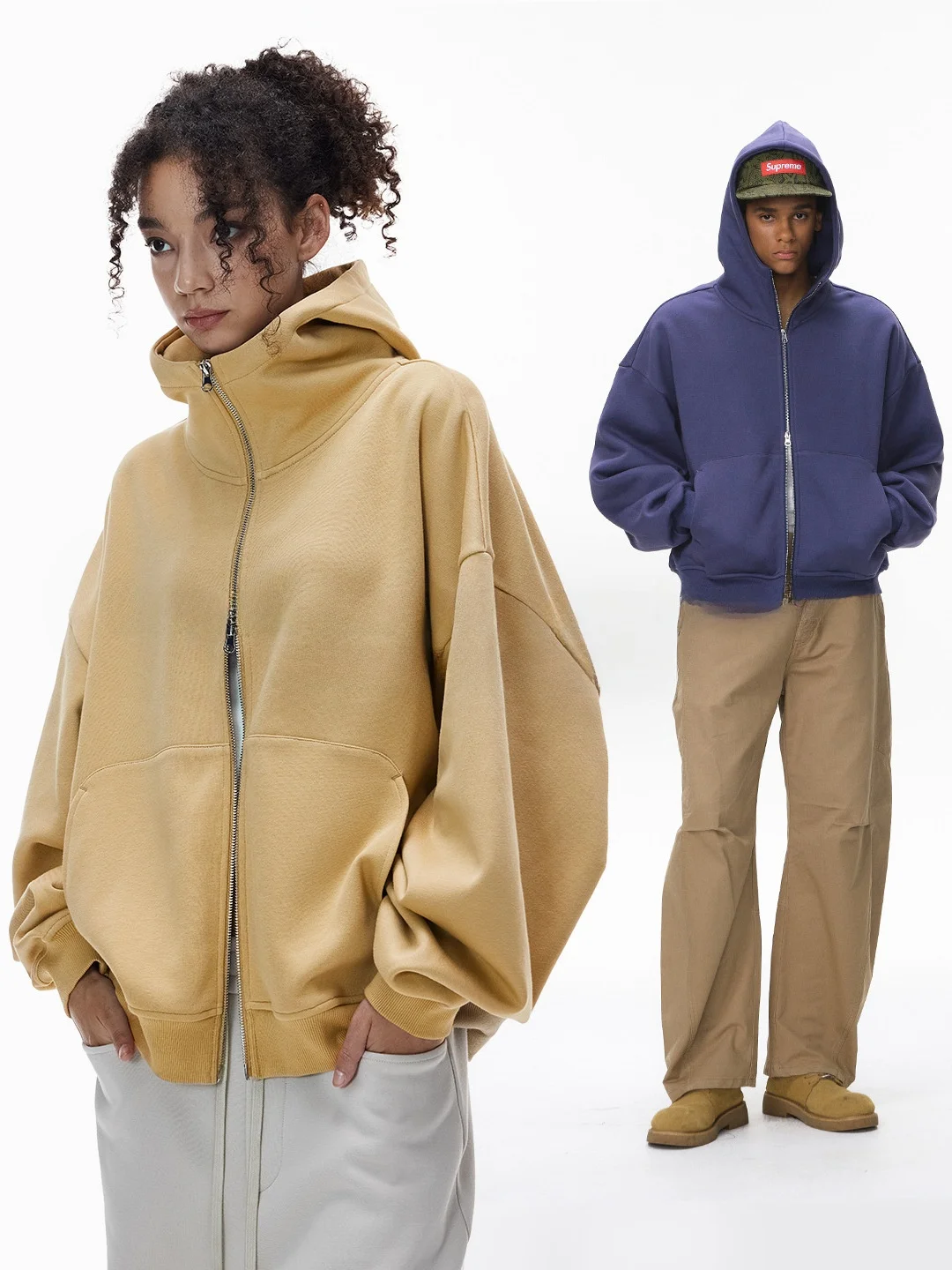 

Новая осенняя повседневная мужская одежда: худи на молнии с флисовой подкладкой Brave Flng Boxy, китайский бренд, свитшот