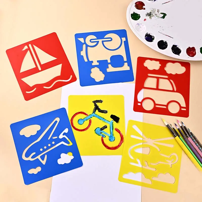 قالب DIY للأطفال مع قلم مجوف لوحة رسم جرافيتي نسخ ألعاب الرسم ألعاب فكرية هدايا أعياد ميلاد للأطفال TMZ