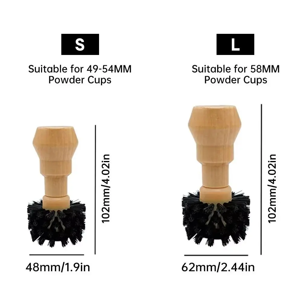 Wooden Handle Coffee Tamper Cleaning Brush Professional Residual Powder Sweep Coffee Machine Brush Efficient Protable