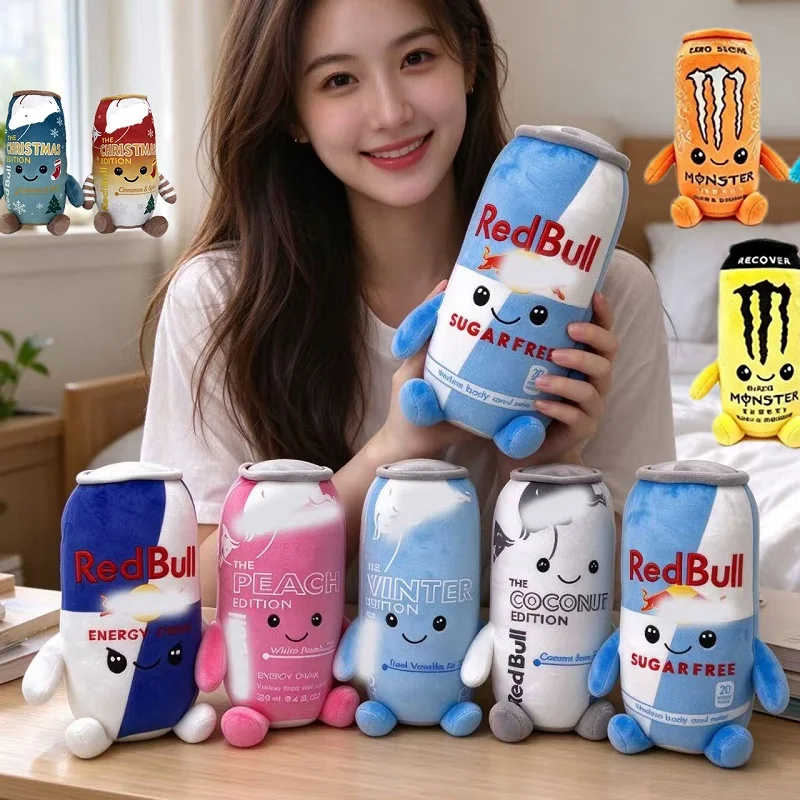 20 styles of monster energy drink cans, plush toys, red calf drink cans, dolls, kawaii home decorations, Christmas and birthday