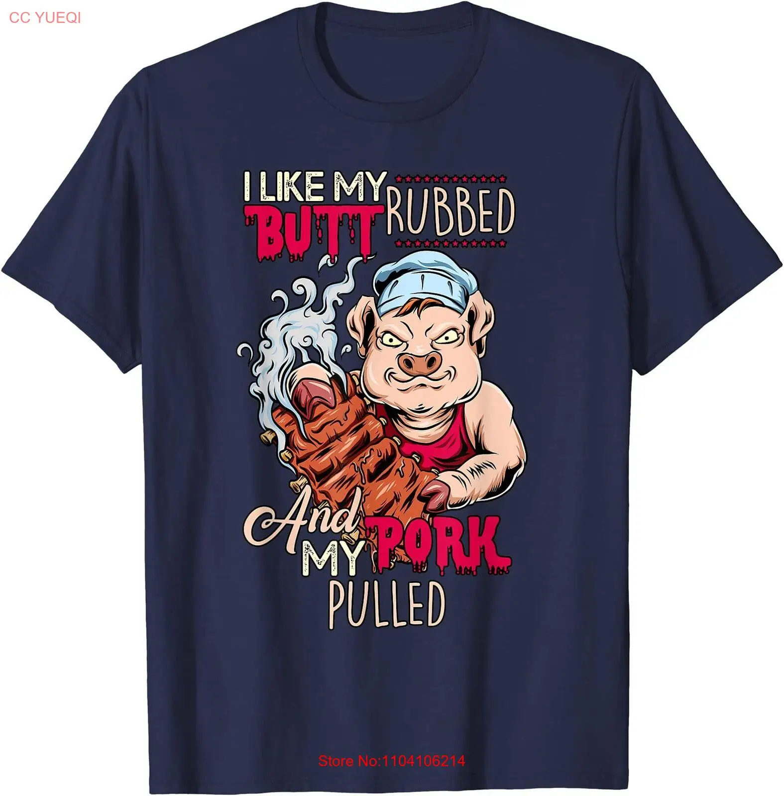 Bbq Grillmaster Like The Butt Rubbed And Pork Pulled Unisex T-Shirt