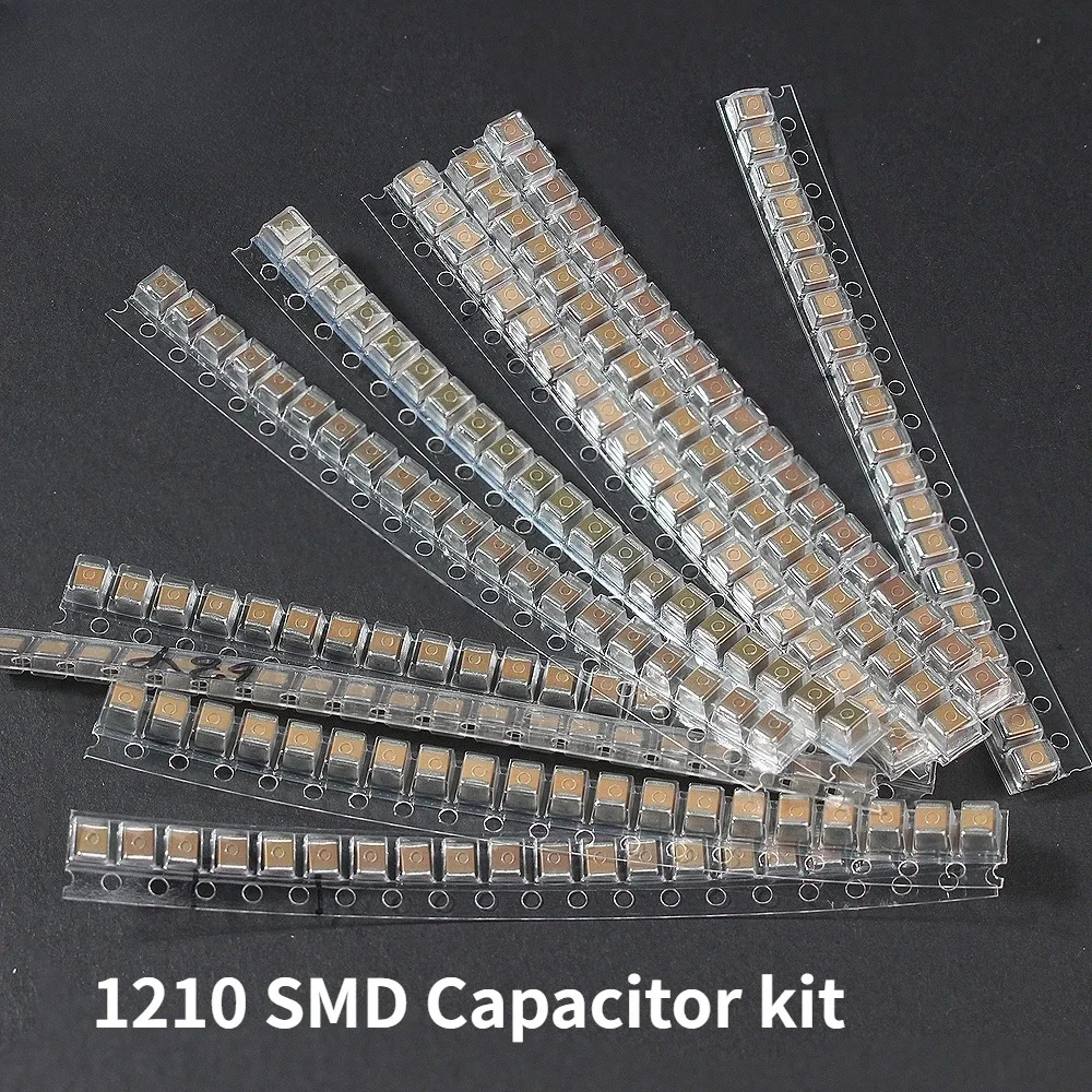 200PCS 1210 SMD Ceramic Capacitor Kit  6.3V-50V 0.1μF-100μF 10 Values × 20PCS for PCB Power Supply Electronics Projects