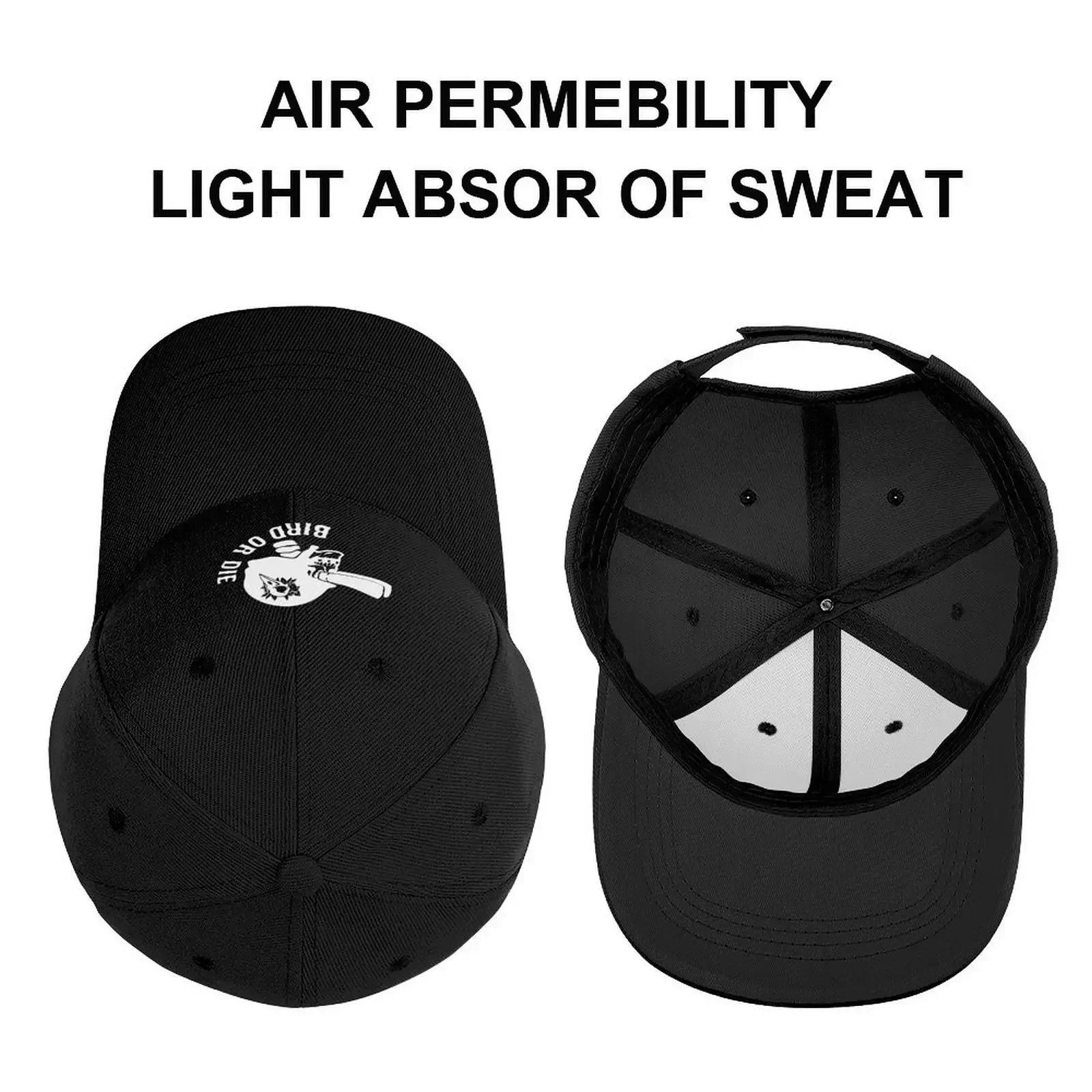 الطيور أو الموت قبعة بيسبول Sunhat الرجال كبيرة الحجم قبعة الهيب هوب الأسود قبعات سائقي الشاحنات للرجال والنساء