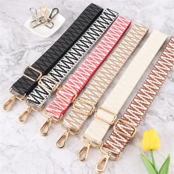 Correa para bolso de mano, accesorios anchos, mochila de mensajero, repuesto ajustable para mujer, correa para bolso bordado de lona de nailon a la moda
