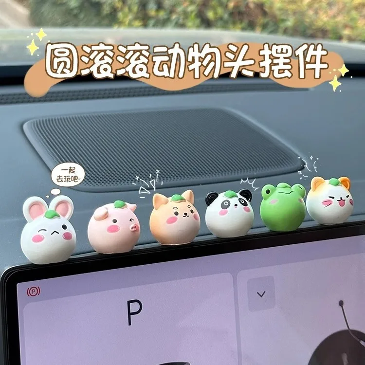 

6Pcs/set Creative Adorns Mini Animal Car Screen Lying Down Ornaments Car Accessories Center Console Car Advanced Feeling Cute