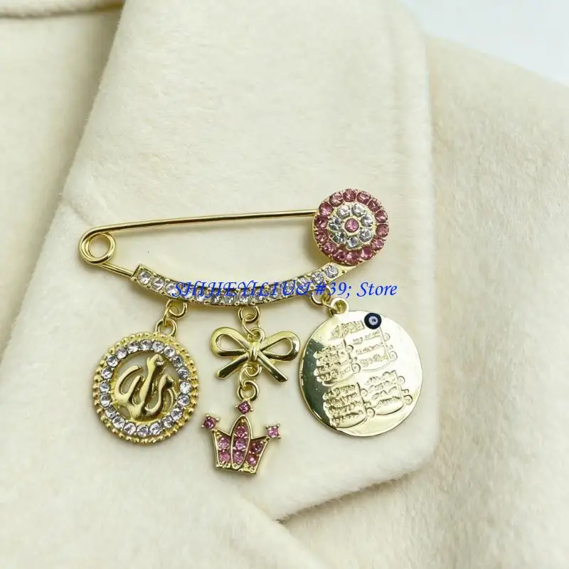 E21F Unique Alloy Letter Brooch Themed By Turkey Culture Perfect Outfit Enhancement Badge Pin For Fashion Accessories
