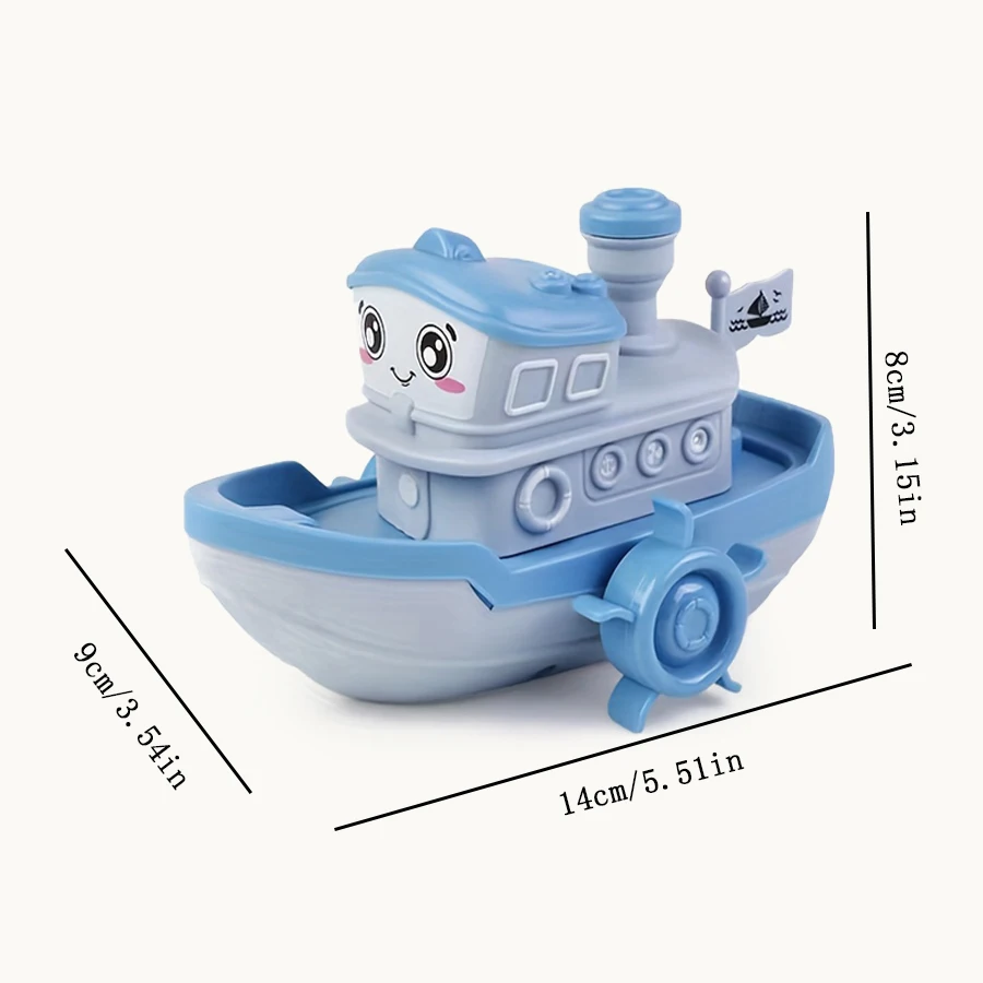 1PC Wind-up Steamer Bath Toy, Funny Windup Steamship Tub Toy Steamboat Water Toy Clockwork Boat Pool Toy For Baby Bath Toys