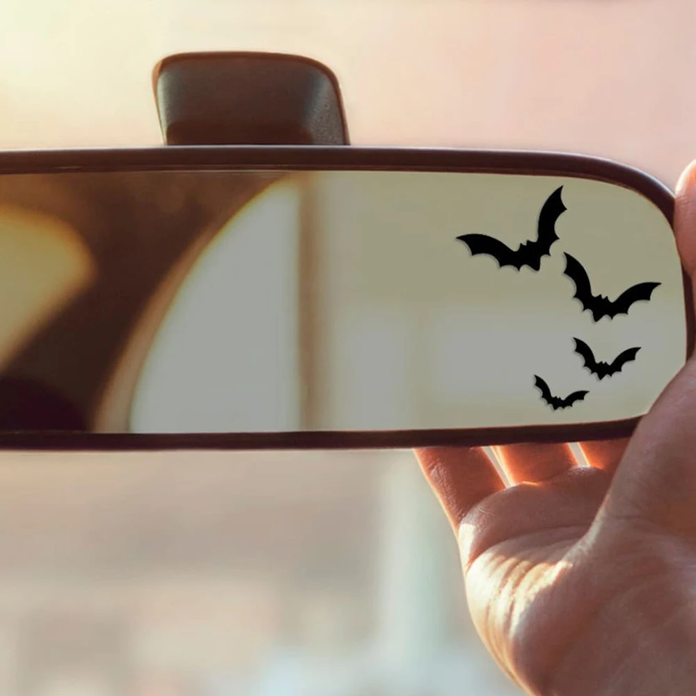 

Spooky Bats for Car Sticker Decoration Nterior Rearview Mirror Halloween Stickers Waterproof Interior Accessories Vinyl Decals