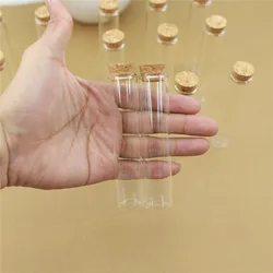 50 Pcs Glass Bottle 22*100mm 25ml Test Tube Cork Stopper Mini Spice Bottles Container Small DIY Jars Vials Tiny Bottles glass