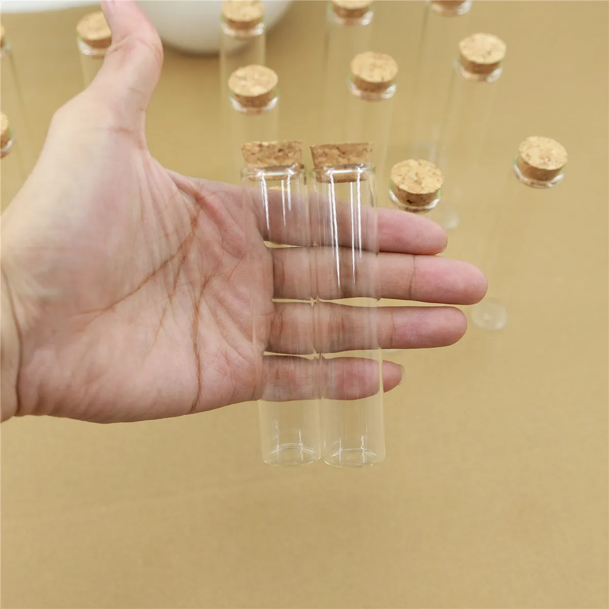 50 Pcs Glass Bottle 22*100mm 25ml Test Tube Cork Stopper Mini Spice Bottles Container Small DIY Jars Vials Tiny Bottles glass