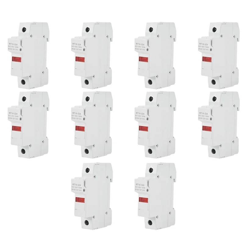 10X RT18-32X التيار المتناوب 380 فولت 32A 1 القطب 10X38mm DIN السكك الحديدية جبل فيوز حامل قاعدة #3