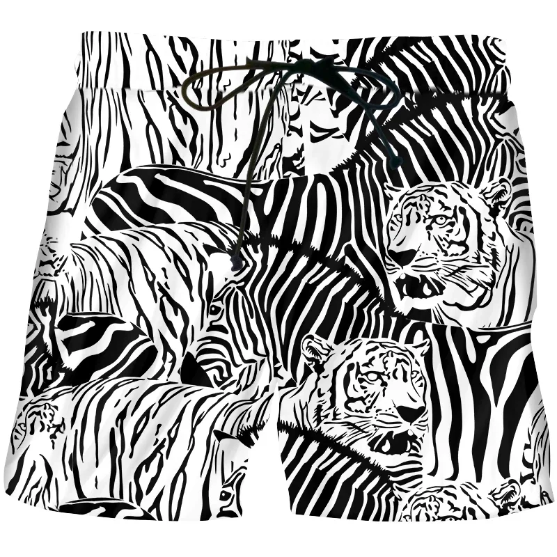 Animel Tiger 3D Pattern Board Shorts 3D Printing Men's Outdoor Leisure Sports Gym Shorts Men Swim Trunks Short Pants Men Clothes