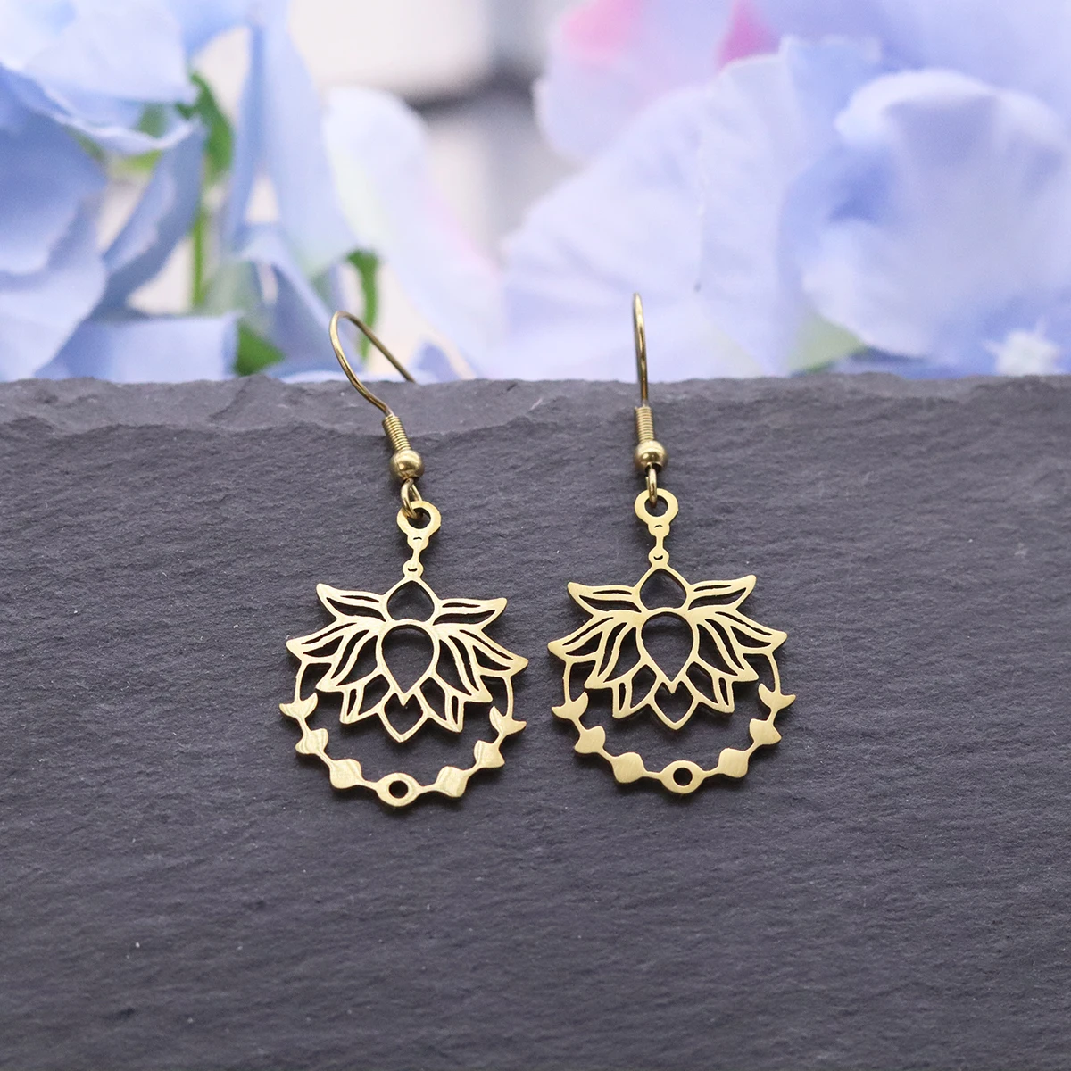 New Style Hot Selling Women's Earrings Exquisite Retro Lotus Mandala Element Design Earrings Versatile Earrings Women