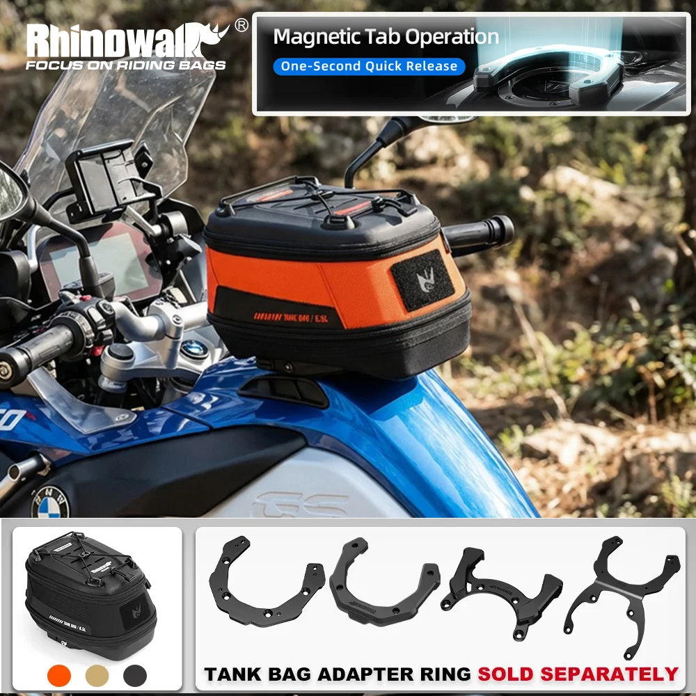 

Мотоциклетная сумка на бак Rhinowalk 6.5 л, магнитная, быстросъемная, противоугонная, для BMW, KTM, Benelli, HONDA, CFMOTO, DUCATI