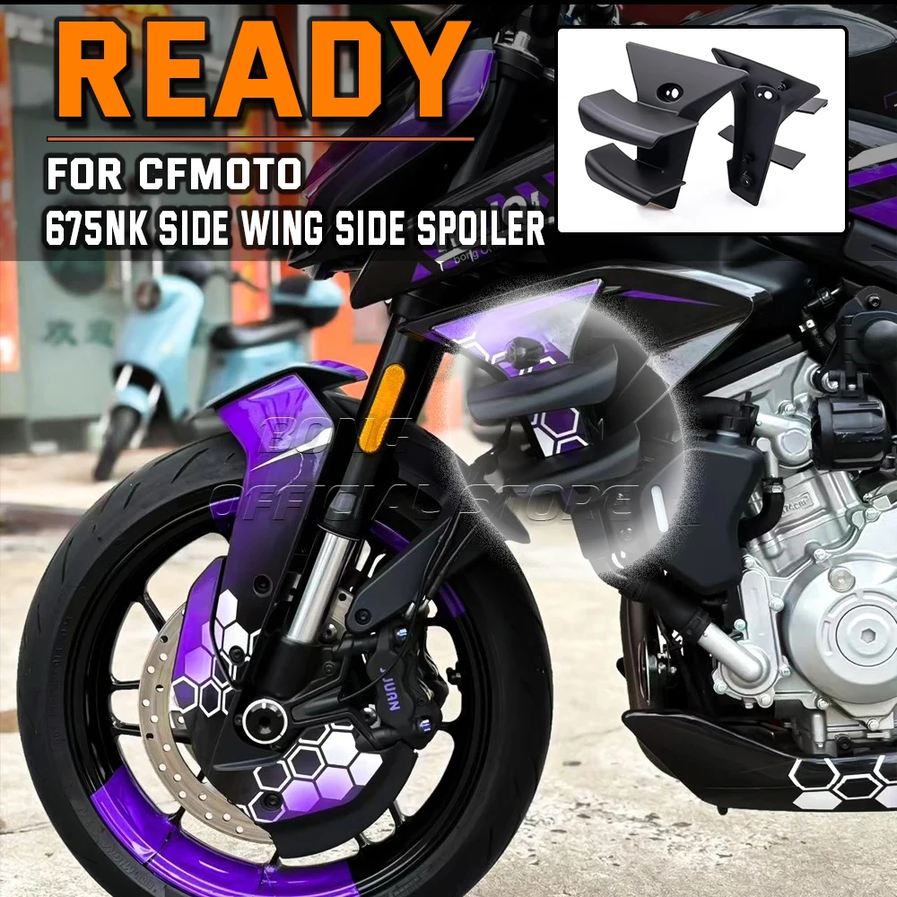 

For CFMOTO 675NK Side Wing Side spoiler FRONTAL SPOILERS For CFMOTO 675 NK 2024 2025 2026 Front spoiler Lower spoiler flank