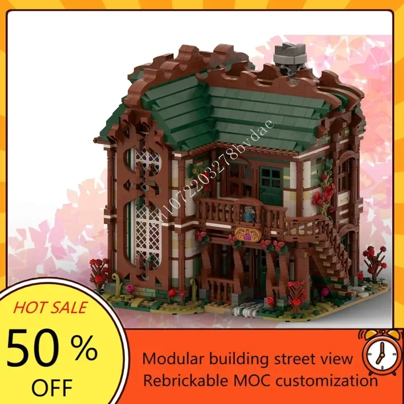 

5995PCS Grimro's Potion House Green&Red ver Creative street view Model Custom Puzzles Architecture Education AssemblyToys Gift