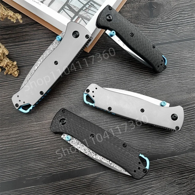 BM 535 Damascus Steel Blade Folding Pocket Knife Carbon Fiber/aluminium Alloy Handle Outdoor Hunting Survival Camping Knives