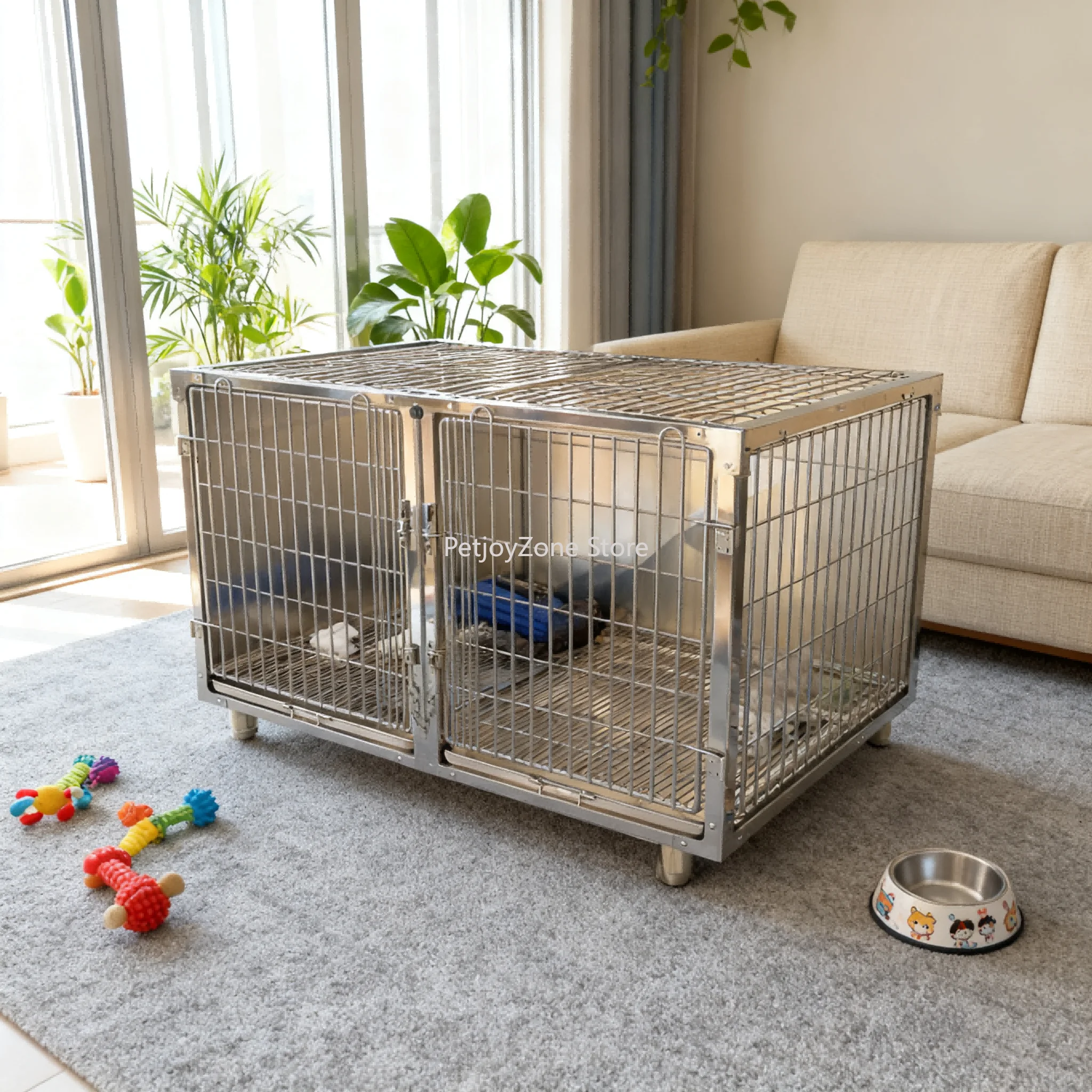 High Quality Reusable 304 Stainless Steel Dog Cage Dimensions 1220x700x820mm 2-Year Warranty For Veterinary Hospital Use Foster