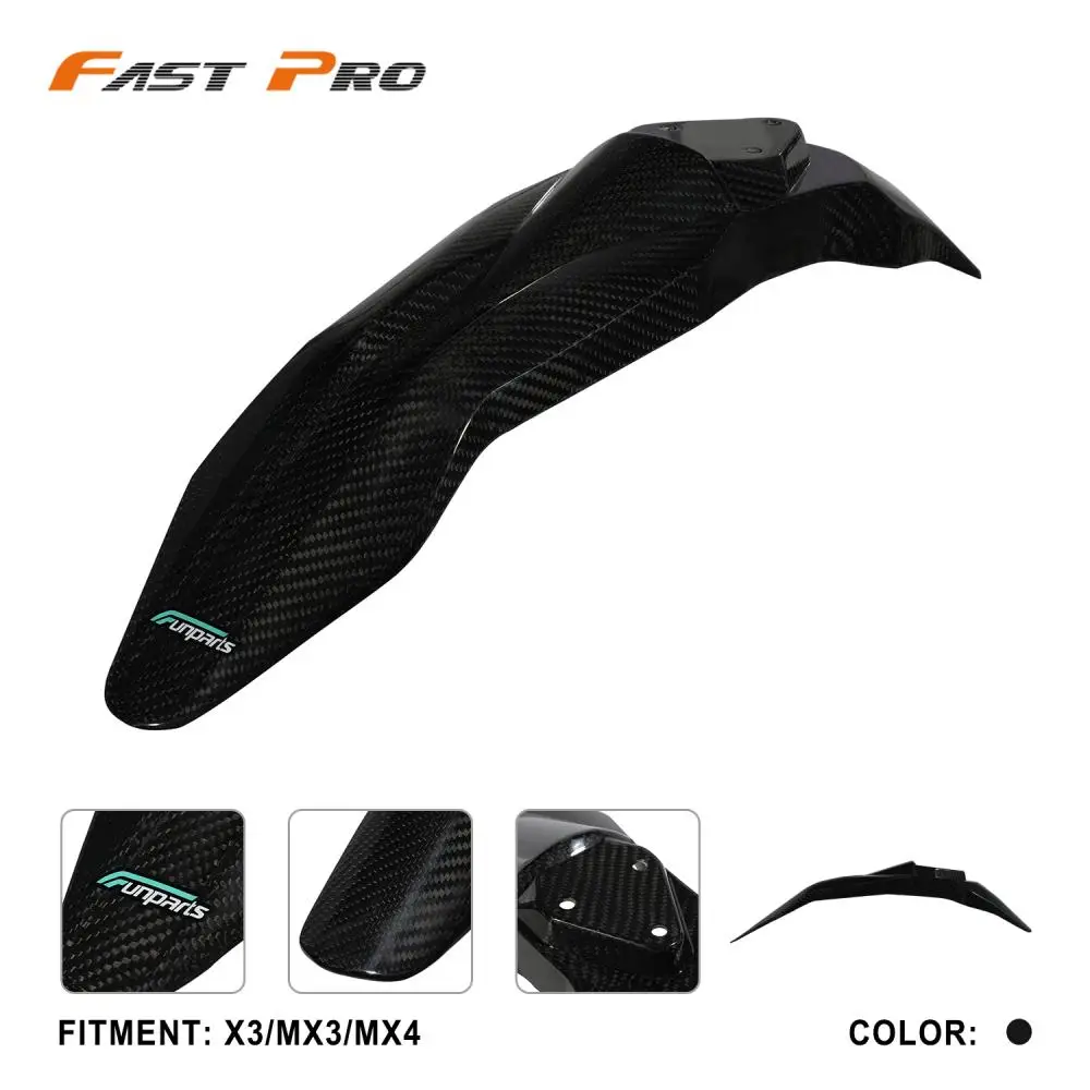 Funparts Front Fender Mudguard Mud Guard Carbon Fiber Motorcycle Accessories For Talaria Sting MX3 MX4 Electric Vehicle E Bike