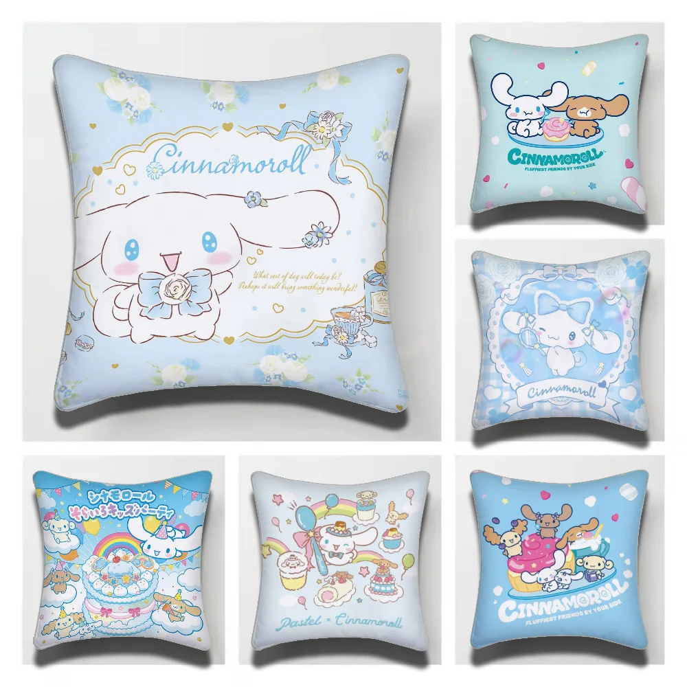 Sanrio Cartoon Cinnamoroll Cushion Cover Inches Farmhouse Decor Home Throw Pillow Covers for Couch Decorations