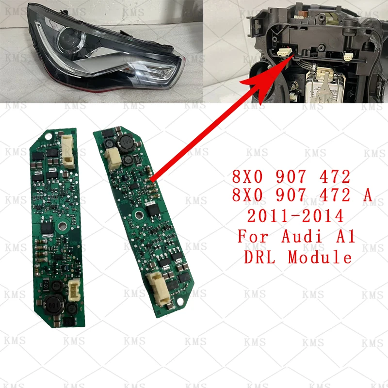 8X0907472 8X0907472A Headlight LED Angel Eye Control Unit Daytime Running Light Module Ballast for Audi A1 2011-2014