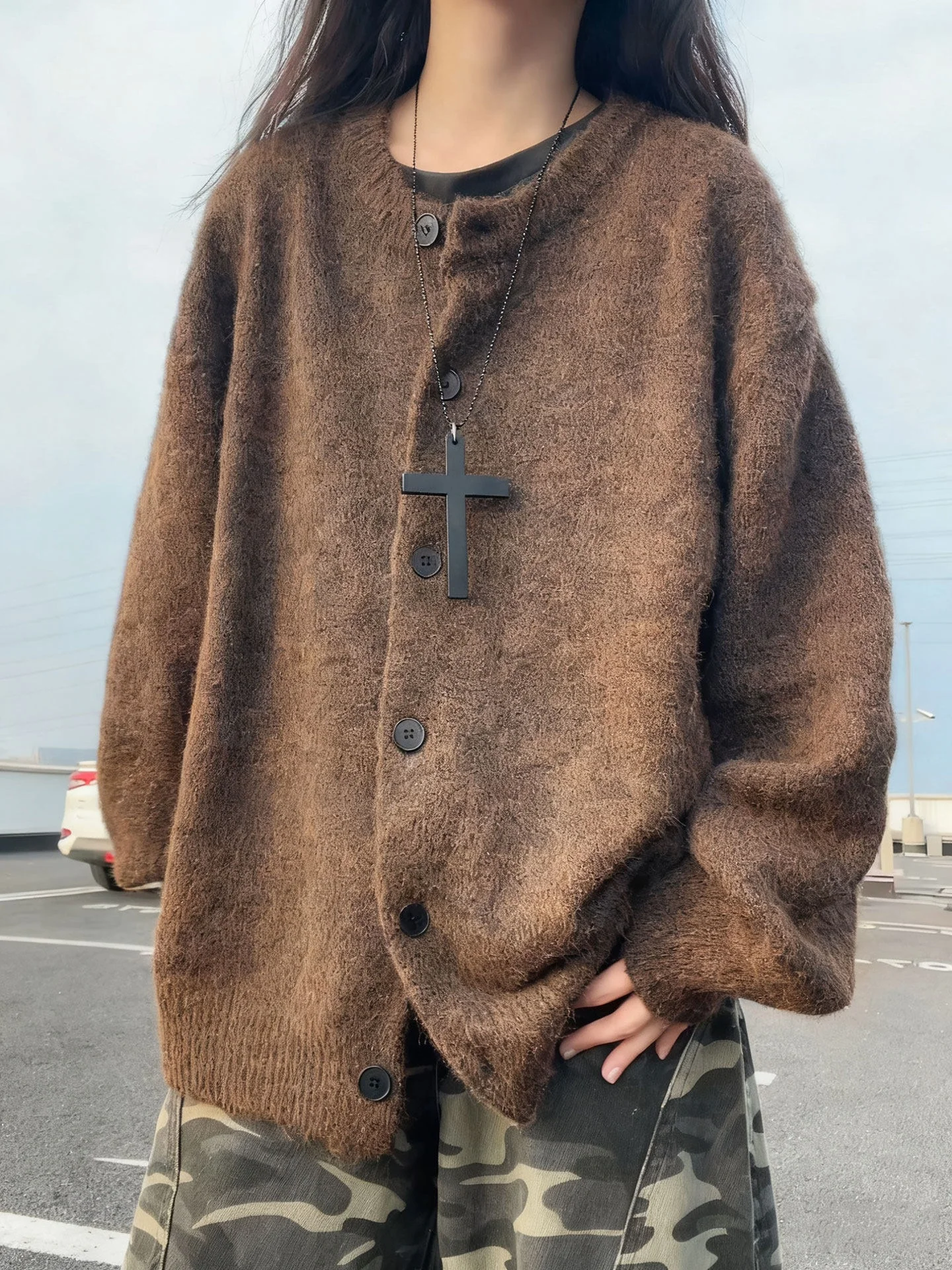 

ay Old Money Sle Knitwear Men's Winter Lazy High-End Open Cardigan Sweater Inner American Sle Trendy Base irt