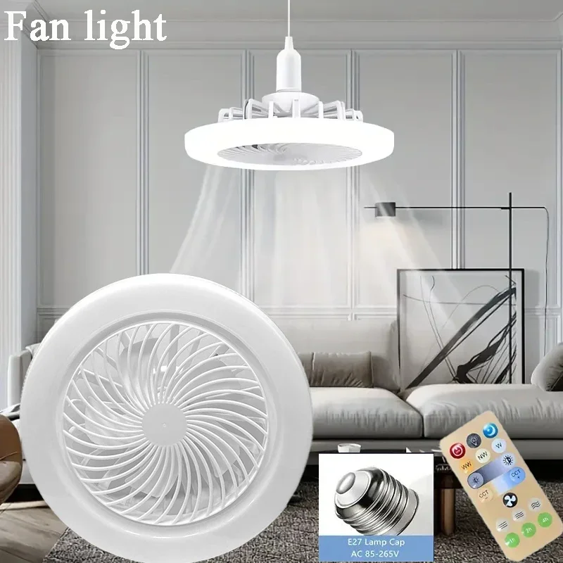 New Ceiling LED Fan Light Living Room Bedroom Modern and Simple Home Intelligent Remote Control Restaurant LED Ceiling Fan Lamp