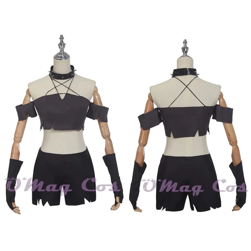 Helluva cos chefe cosplay traje para loona loony toony feminino pescoço colete shorts terno uniforme preto terno roupas de festa de halloween