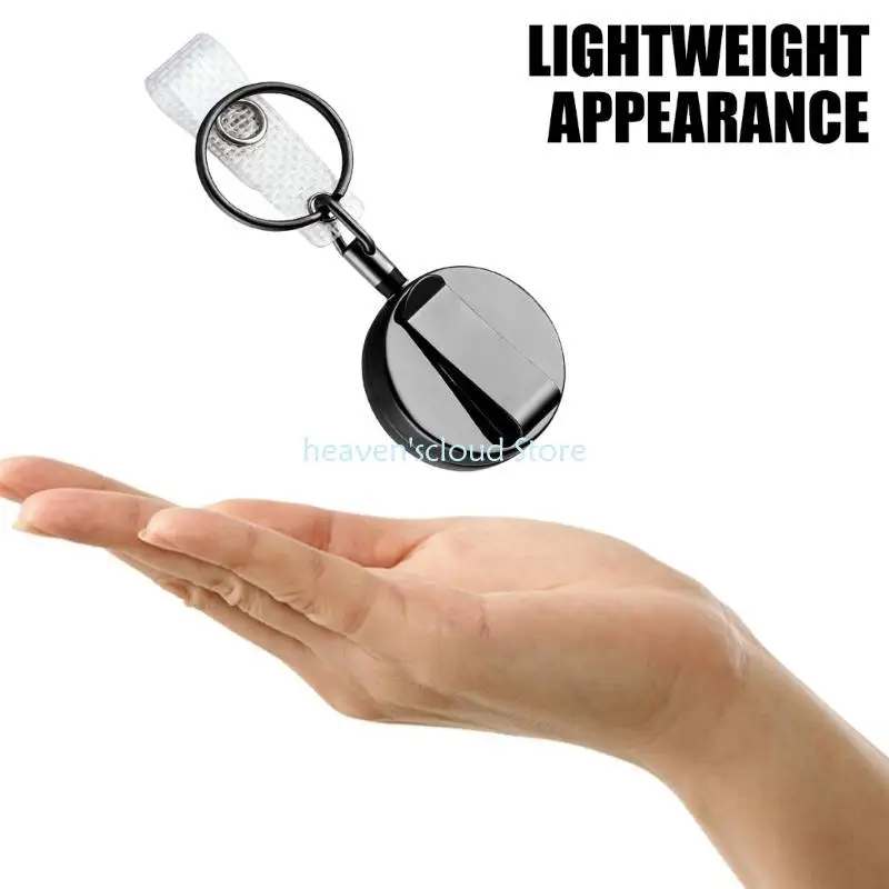 Y88B شارة حامل هيفي واجب شارة بكرات سلسلة مفاتيح قابلة للسحب حلقة تسلق شارة حامل بكرة لسلسلة المفاتيح اسم البطاقة #3